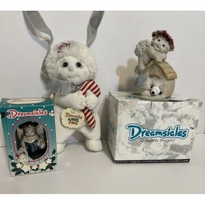 Dreamsicles Set Of 3 Sleep Over Peppermint Plush Cherub Ornament‎ 1245